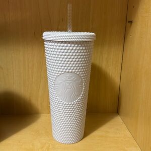 Starbucks 2024 White Metallic Pearl Studded Tumbler Venti 24oz